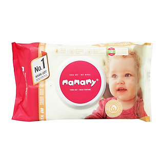 Khăn Ướt Em Bé Mamamy Hương Thơm Ngát Gói 100 Miếng