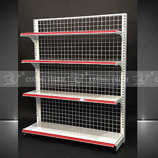 Kệ siêu thị đơn áp tường, Cao 1m5 x dài 1m2 x rộng 35cm x 4 tầng