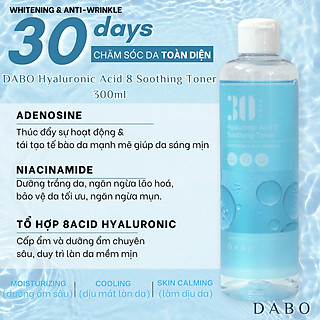 Nước hoa hồng Hyaluronic dưỡng trắng da chống nhăn siêu cấp ẩm - DABO Hyaluronic Acid 8 Soothing Toner 300ml