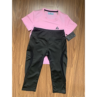 SET ĐỒ NỮ GỒM QUẦN LEGGING LỬNG VÀ ÁO THUN NỮ NGẮN TAY ĐA NĂNG: GYM,YOGA,FITNESS,BƠI,CHẠY BỘ