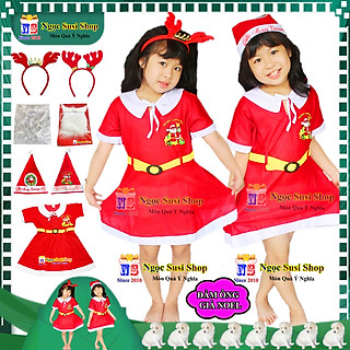 QUẦN ÁO NOEL ĐẦM NOEL CHO BÉ GÁI CHẤT VẢI NỈ TỪ 1 - 10 TUỔI - TRANG PHỤC NOEL GIÁNG SINH CHO BÉ GÁI MẶC ĐI CHƠI