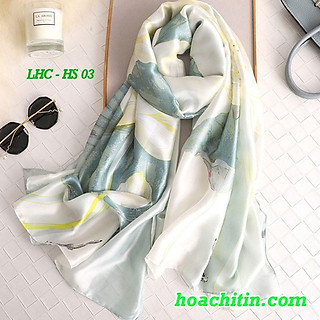 KHĂN CHOÀNG LỤA HÀNG CHÂU HOA SEN - HOA CHÍ TÍN