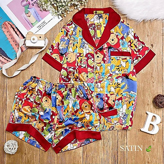 Bộ pijama gấu pooh quần đùi size 40 - 58kg