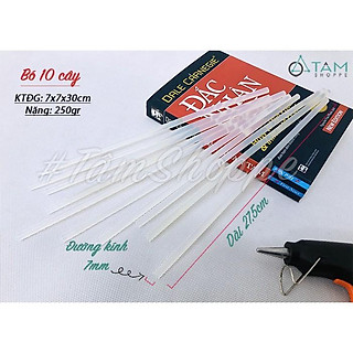Bó 10 cây keo nến Silicon đường kính 7mm loại trong suốt