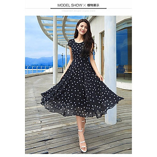 tb41T đầm XÒE CHẤM BI