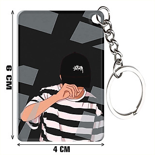 Móc khóa mica in hình