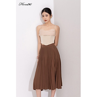 Chân váy dập ly dáng xòe xẻ quạt dày dặn thời trang công sở HeraDG WJPBB2028