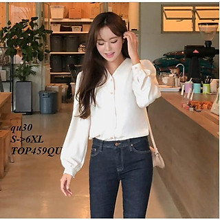 TOP375 ÁO SƠ MI VOAN LỤA CỔ TIM