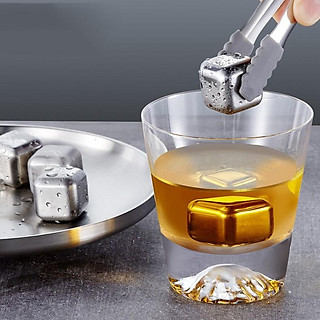 Đá Lạnh Vĩnh Cửu Không Tan Cao Cấp Hộp 8 Viên Tặng Kèm Kẹp Gắp Đá Inox