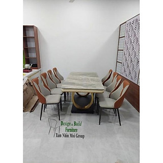 Bàn ăn 6 ghế mặt đá chân bàn inox,mặt đá chống thấm