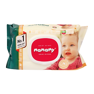 Khăn Ướt Em Bé Mamamy Không Mùi Gói 100 Miếng