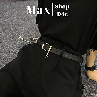 Thắt Lưng Nam Nữ Chữ thập bản nhỏ phong cách Hip hop trẻ trung - Dây Lưng Nam Nữ Unisex Mặt Kim Loại Streetstyle Maxshop