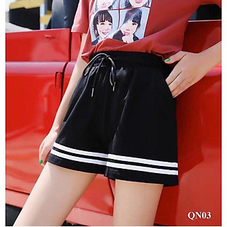 Quần short nữ VIỀN 2 màu - thun cotton co giãn 4 chiều - không xù / có size 70KG MS03