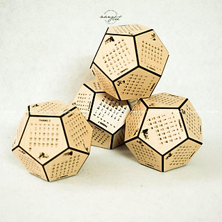 Lịch khối đa giác, lịch gỗ để bàn, lịch 2022