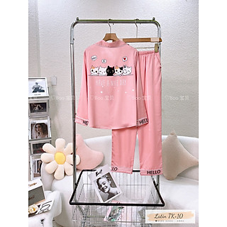 PIJAMA ĐỒ BỘ MẶC NHÀ , MÁC BOO, HỌA TIẾT MÈO CUTE