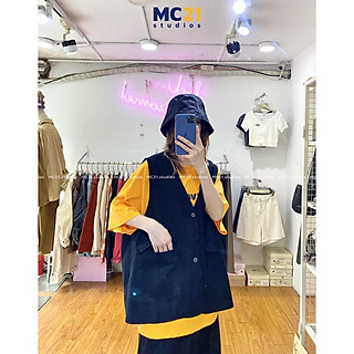 Áo gile kaki MC21.STUDIOS oversize Unisex form rộng nam nữ Ulzzang Streetwear Hàn Quốc vải xịn mềm A3201