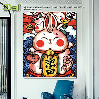Tranh treo tường tự tô màu số hóa DALI Bé thỏ DV047