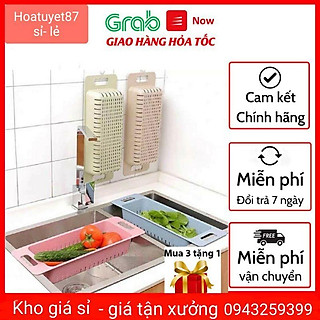 Rổ rửa rau củ đa năng co giãn gác bồn rửa bát