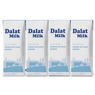 Sữa tươi tiệt trùng Dalat không đường 4x180ml-3497551