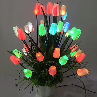 Hoa Tulip Trang Trí Có Đèn 40 bông - Hoa Tulip giả