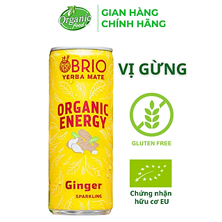 Trà năng lượng hữu cơ hương gừng Brio Yerba Mate 250ml