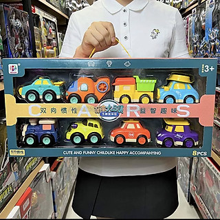 Bộ ô tô đồ chơi 6 - 8 xe ô tô Poli biệt đội tàu bay siêu đẳng, xe công trình dễ thương chạy đà nhiều màu sắc trẻ em