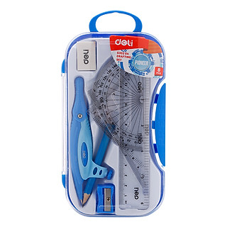 Bộ Dụng Cụ Eke Hộp Nhựa Chì Gỗ Deli G30204 (8 món) - Giao Màu Ngẫu Nhiên