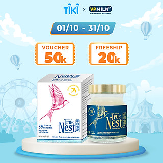Tổ Yến Nguyên Chất Chưng Gừng VPMilk True Nest - Không Đường (hộp 1 lọ x 70 ml)