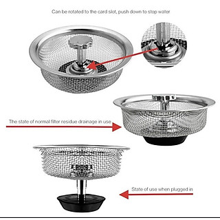 Lưới Lọc Rác Bồn Rửa Chén Bát Chống Tắc Nghẽn Làm Từ Inox Không Gỉ
