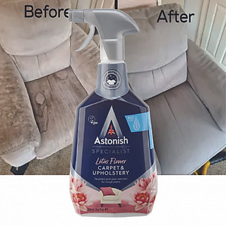 Bình xịt tẩy nỉ thảm Astonish C6720 750ml thương hiệu Anh tẩy vết bẩn cực mạnh trên bề mặt vải nỉ như ghế sofa, áo gối, thảm và các sản phẩm từ thảm như nội thất ô tô từ vải nỉ