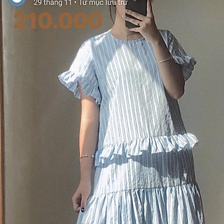 Đầm sọc xanh thanh lý