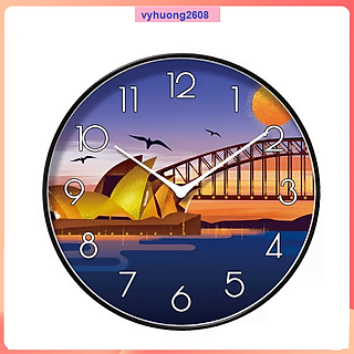 Đồng Hồ Treo Tường Kim Trôi Cao Cấp Nhập Khẩu Nền In 3D