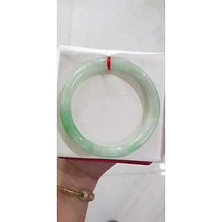 Vòng Tay Nữ đá ngọc cẩm thạch tự nhiên A Trắng Lý Sao 53mm x 7mm Trắng đậu lý nhẹ bóng 52kg - 58kg ạ