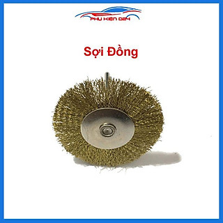 Chổi đánh gỉ trục 3mm đường kính 40mm sợi thép sợi đồng