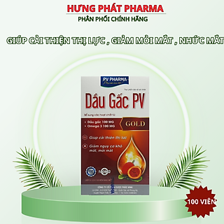 Dầu Gấc PV giúp sáng mắt, cải thiện thị lực hộp 100 viên – Dược Phúc Vinh