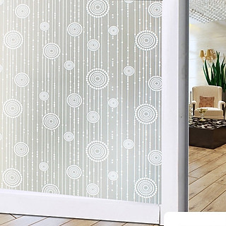 Decal dán kính những vòng tròn trắng - có keo sẵn khổ rộng 0,9m dài 3m