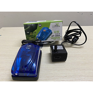 Bộ máy bơm chìm mini kèm sủi khí cho hồ cá AP 408A công suất 3W và 5W