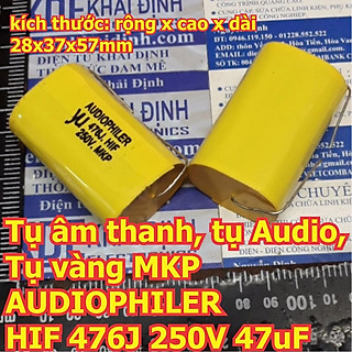 Tụ âm thanh, tụ Audio, Tụ vàng MKP AUDIOPHILER HIF 476J 250V 47uF kde5967