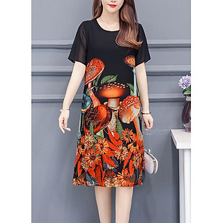 Đầm Suông Bigsize Kiểu Đầm Voan Suông Chữ A In Họa Tiết GOTI 3209