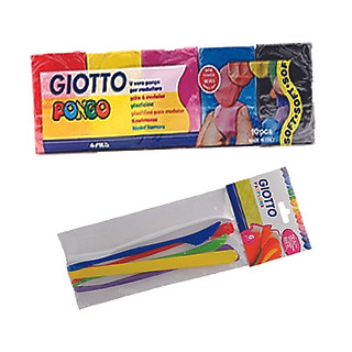 Combo 1 hộp đất nặn PONGO 500G COL ASS-GIOTTO + 1 Vỉ dao cắt đất nặn Giotto Patplume