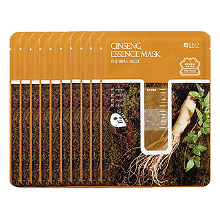 Bộ Mặt Nạ Essence Tinh Chất Nhân Sâm Dưỡng Trắng Chuyên Sâu SNP Ginseng Essence Mask (10 Miếng)