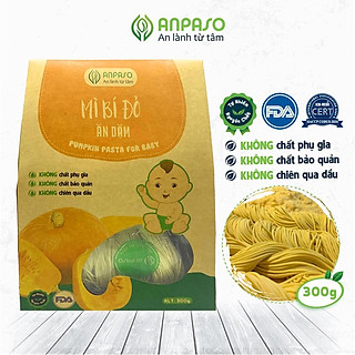 Mì Bí Đỏ Ăn Dặm Anpaso, Organic Bí Đỏ Ăn Dặm kiểu Nhật cho bé từ 7 tháng bổ sung chất xơ, cải thiện táo bón 300g