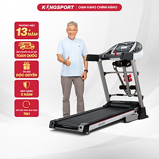 Máy chạy bộ tại nhà KingSport BK-8000 Đa Năng có thảm chạy rộng chống trơn trượt, chống ồn, kèm theo đai massage và thanh gập bụng