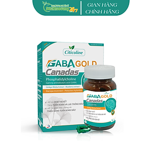 Viên uống bổ não GABAGOLD Canadas hỗ trợ hoạt huyết, tăng tuần hoàn và lưu thông máu não, giảm các triệu chứng do thiểu năng tuần hoàn não - Hộp 30 viên
