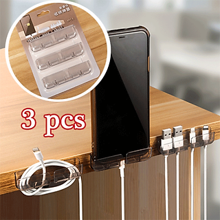 Bộ 3 giá đỡ cố định cáp sạc điện thoại tai nghe gắn tường, kệ sạc điện thoại tiện lợi GD709-3SacDT