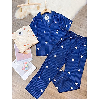 Bộ pijama lụa - tay cộc , quần dài