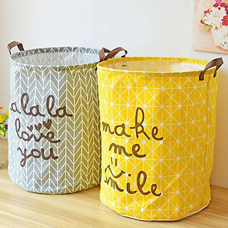 Giỏ Vải Đựng Đồ, Sọt Vải Gấp Gọn Đựng Quần Áo Đồ Chơi Phong Cách Bắc Âu Vintage