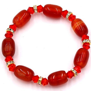 Vòng đeo tay chuỗi hạt đá thạch anh đỏ FSOO7