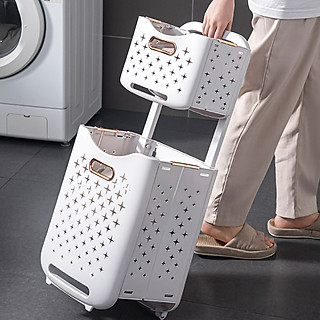 Giỏ đựng quần áo 2 tầng đa dụng