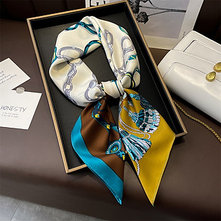 Khăn quàng cổ - Khăn tay Vuông Xanh - Khăn lụa cao cấp